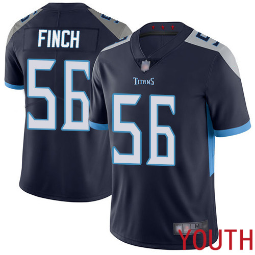 Tennessee Titans Limited Navy Blue Youth Sharif Finch Home Jersey NFL Football 56 Vapor Untouchable